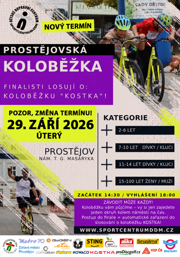 Akce Prostějovská koloběžka je přesunuta na úterý 29.09.2026!