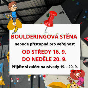 SPORTPARK - omezení provozu boulderingové stěny