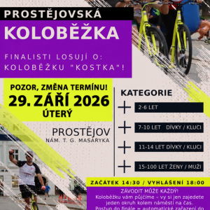 Akce Prostějovská koloběžka je přesunuta na úterý 29.09.2026!